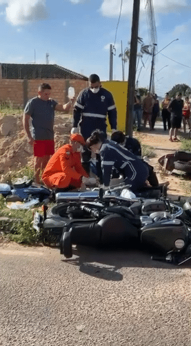 Acidente entre motos no Cidade Satélite