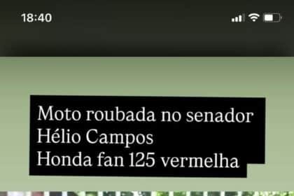 Honda CG 125 furtada em Boa Vista