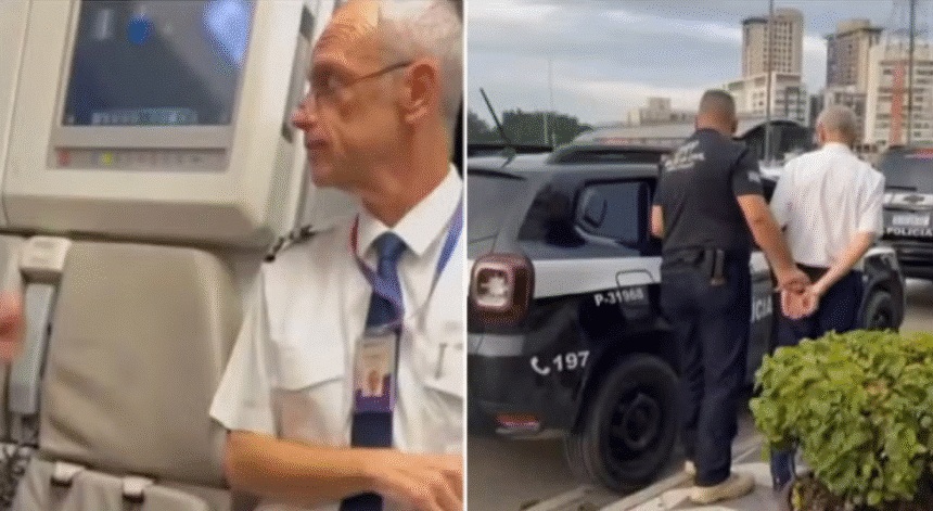 Piloto preso em Congonhas dentro de avião