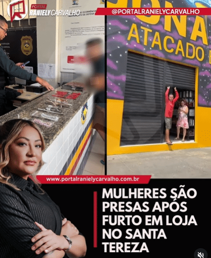 furto em loja no Santa Tereza termina com duas presas