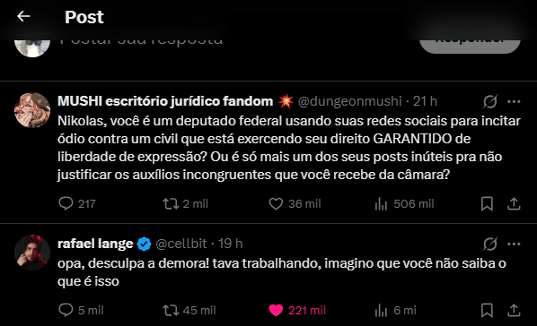 Nikolas Ferreira ataca influenciador e recebe resposta