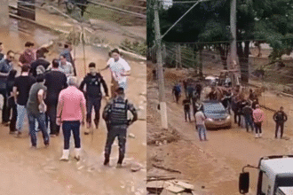 Nikolas é criticado por bloquear rua alagada