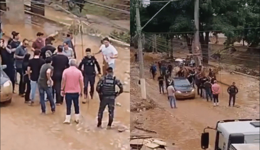 Nikolas é criticado por bloquear rua alagada