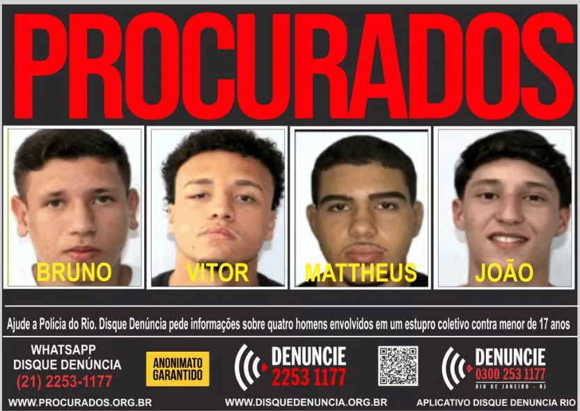 Procurados pelo estupro coletivo em Copacabana