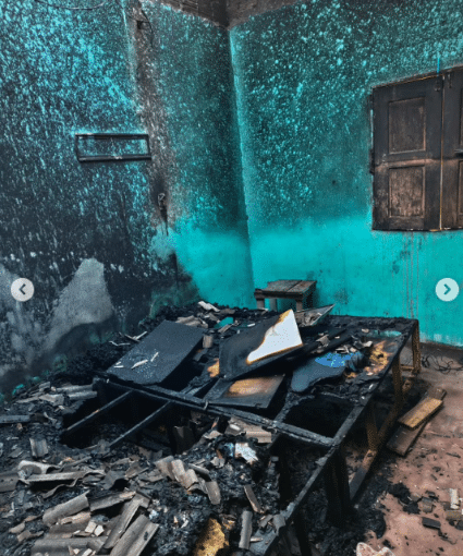 casa incendiada por homem em São João da Baliza