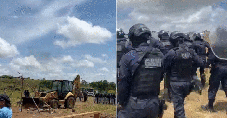 VÍDEO; Famílias retiradas de ocupação em Boa Vista sob bombas e tiros de borracha