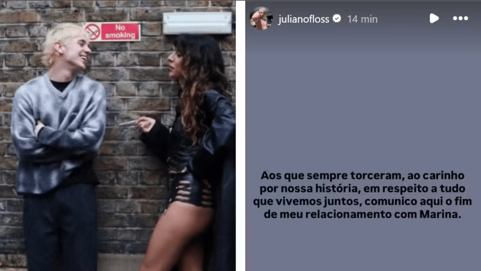 Marina Sena e Juliano Floss terminaram