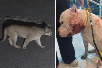 Onça ataca pitbull em São Paulo dentro de casa
