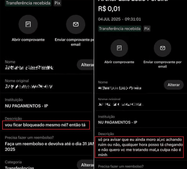 bombeiro usava Pix para perseguir a ex em Roraima