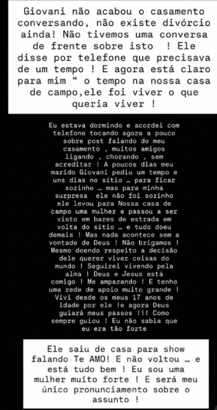 traição do cantor Giovani