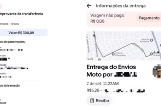 Entregador retém R$ 300 recebidos por engano e diz a aplicativo que corrida de R$ 5 não foi paga. Caso é registrado como golpe do PIX em Boa Vista.